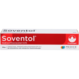 Soventol HydroCortisonACETAT 0,5% bei Hautentzündungen 30 g Creme Produktbild