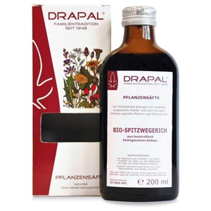 Spitzwegerichblätter Bio Pflanzensaft Drapal, 200 ml Saft Produktbild