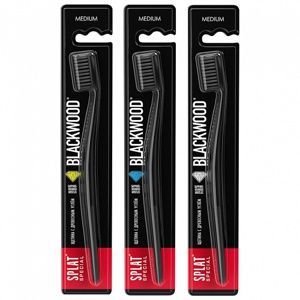 SPLAT® - Blackwood whitening tandbørste - medium produktbillede