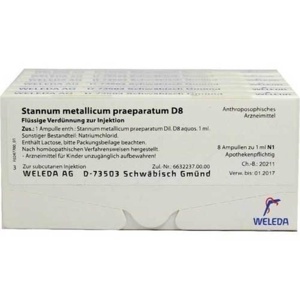 STANNUM METALLICUM praeparatum D 8 Ampullen Produktbild