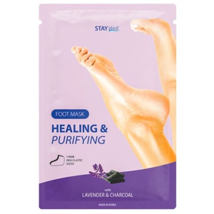 Stay Well Healing & Purifying Foot Mask Charcoal produktbilde