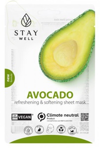 Stay Well Vegan Sheet Mask - Avocado 20 g produktbilde