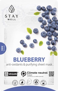 Stay Well Vegan Sheet Mask - Blueberry 20 g produktbilde