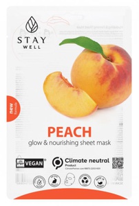 Stay Well Vegan sheet mask - Peach 20 g produktbilde