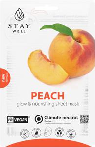 Stay Well Vegan Sheet Mask Peach 3pcs produkt bild
