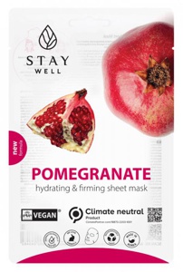 Stay Well Vegan Sheet Mask - Pomegranate 20 g produktbilde
