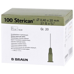 STERICAN Kanülen Luer-Lok 0,40x20 mm Gr.20 grau Produktbild