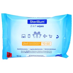 STERILLIUM 2in1 wipes Hand- u.Flächendesinfektion Produktbild