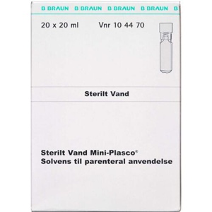 Sterilt Vand Mini-plasco Parenteral anvendelse - 20 x 20 ml produktbillede