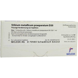 STIBIUM METALLICUM PRAEPARATUM D 20 Ampullen Produktbild