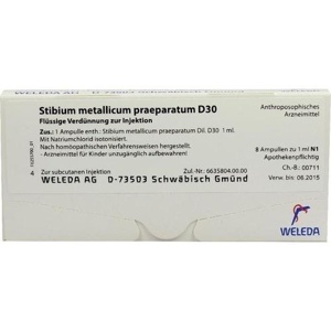 STIBIUM METALLICUM PRAEPARATUM D 30 Ampullen Produktbild