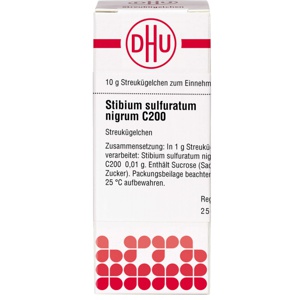 DHU Stibium sulfuratum nigrum C 200 G, 10 g Globuli Produktbild