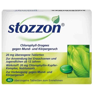Stozzon Chlorophyll überzogene Tabletten, 40 St Überzogene Tabletten Produktbild