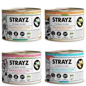 STRAYZ Nassfutter für Katzen BIO 8 x 200 g Produktbild