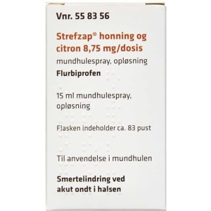 Strefzap Mundhulespray honning og citron 8,75 mg/3 pust 15 ml produktbillede