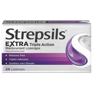 Strepsils Extra Triple Action Blackcurrant Lozenges product image