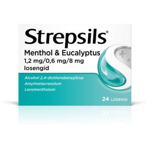 Strepsils menthol & eucalyptus loseng 0.6mg+1.2mg+8mg n24 toote pilt