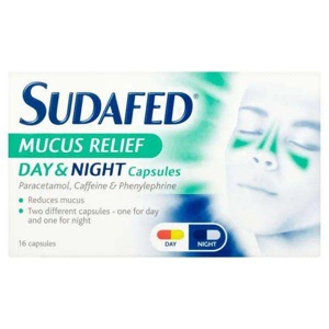 Sudafed Congestion & Headache Day & Night Capsules Pack of 16 product image