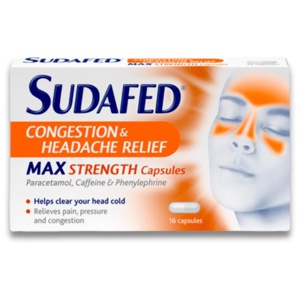 Sudafed Congestion & Headache Relief Max Strength 16 Years + product image