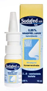 Sudafed ha xylo ninasprei 0,5mg 10ml toote pilt