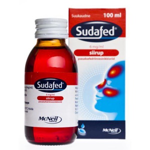 Sudafed siirup 6mg/ml 100ml toote pilt