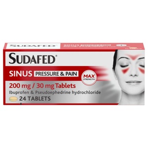 Sudafed Sinus Pressure and Pain Tablets 24s product image