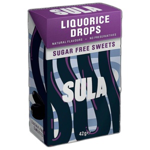 Sula Sugar Free Liquorice Sweets 42g product image