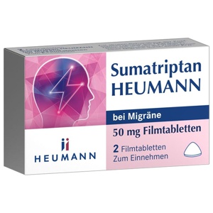 SUMATRIPTAN HEUMANN bei Migräne 50 mg Filmtabl. Produktbild