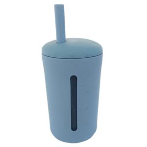 Summerville Mugg med Sugrör Silikon Stone Blue 200 ml produkt bild