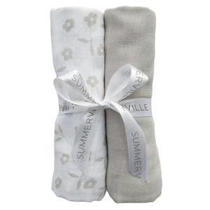 SUMMERVILLE organic Muslinfilt Petal Silver Grey 2-pack produkt bild