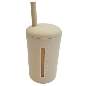 Summerville Organic Mugg med sugrör Silikon 200ml Sandshell produkt bild