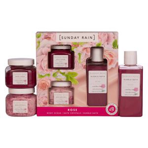 Sunday Rain Rose + Sweet Almond Oil Bath Trio produkt bild