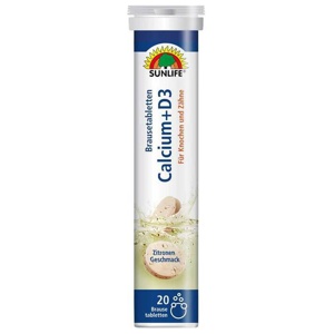 Sunlife Calcium + D3 Brausetabletten, 20 St Brausetabletten Produktbild