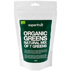 Superfruit Organic greens pulvermix Ø 100 g produktbillede
