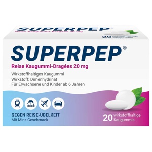 Superpep Reise Kaugummi-Dragees 20mg Produktbild