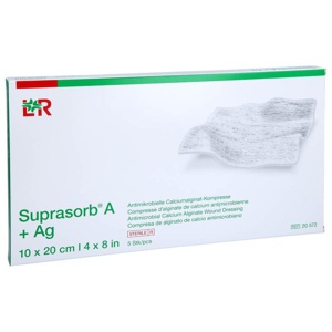SUPRASORB A+Ag Antimik.Cal.Alginat Kompr.10x20 cm Produktbild