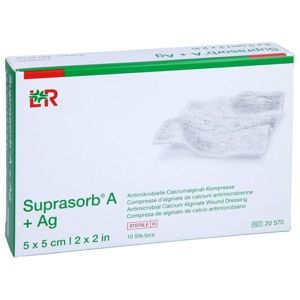 SUPRASORB A+Ag Antimik.Cal.Alginat Kompr.5x5 cm Produktbild