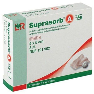 SUPRASORB A+Ag Antimik.Cal.Alginat Kompr.5x5 cm Produktbild