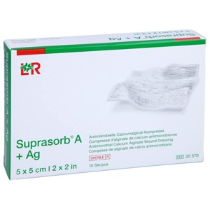 SUPRASORB A+Ag Antimik.Cal.Alginat Kompr.5x5 cm Produktbild