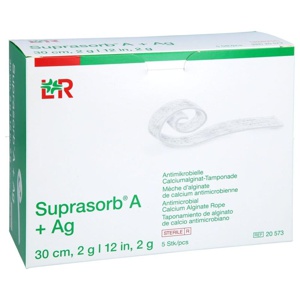 SUPRASORB A+Ag Antimik.Cal.Alginat Tamp.30 cm 2 g Produktbild