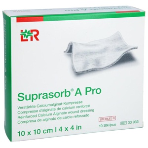 SUPRASORB A Pro Calciumalginat Kompr.10x10 cm Produktbild