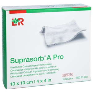 SUPRASORB A Pro Calciumalginat Kompr.10x10 cm Produktbild