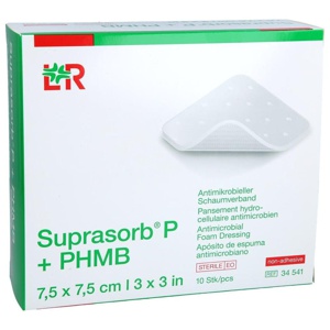 Suprasorb P+phmb Schaumverband 7,5x7,5 cm 10 Stück Produktbild