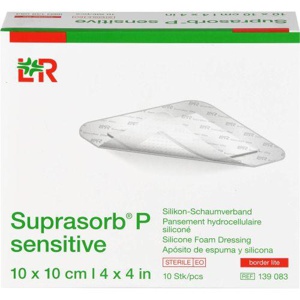 Suprasorb P sensitive 10x10 4x4 10 St Verband Produktbild