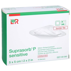Suprasorb P sensitive PU-Schaumv.bor.lite 5x5cm, 10 St Verband Produktbild