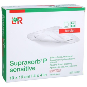 Suprasorb P sensitive PU-Schaumv.border 10x10 cm, 10 St Verband Produktbild