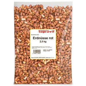 Supravit Erdnüsse rot mit Haut - Top Erdnusskerne Vogelfutter Wildvogelfutter Fettfutter 2,5 kg Produktbild