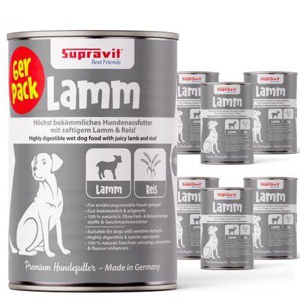 Supravit Hundenassfutter 6 x 820g Edles Wild Produktbild