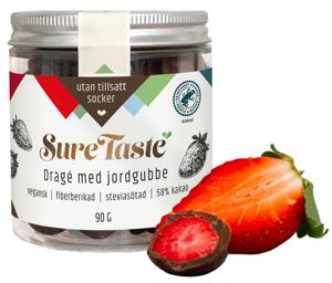 Sure Taste Drage Jordgubbe Mörk Choklad 90 g produkt bild