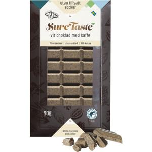 Sure Taste Vit choklad med kaffe 90 g produkt bild